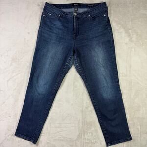 Nine West Gramercy Skinny Crop Jeans Blue Mid-Rise Denim Women’s Size 14